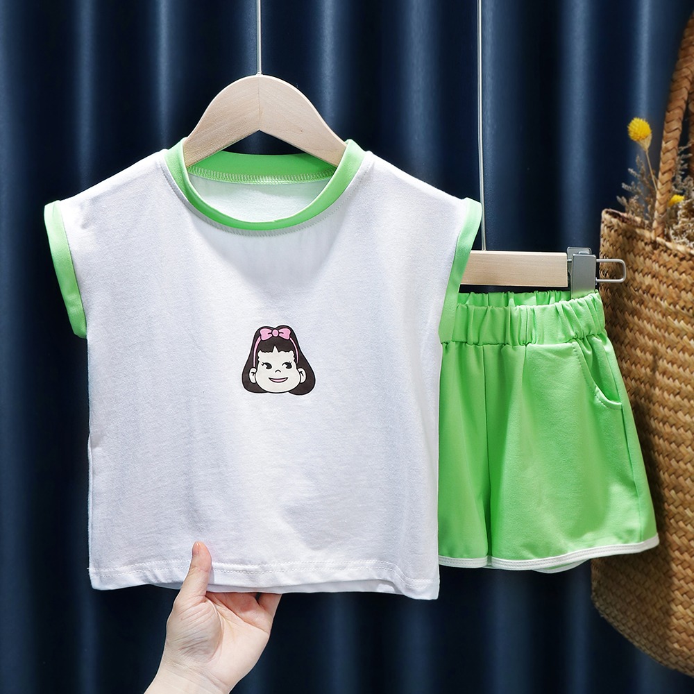 女童夏裝套裝小女孩寶寶兒童洋氣可愛卡通全新兩件套清爽夏季薄款-細節圖8