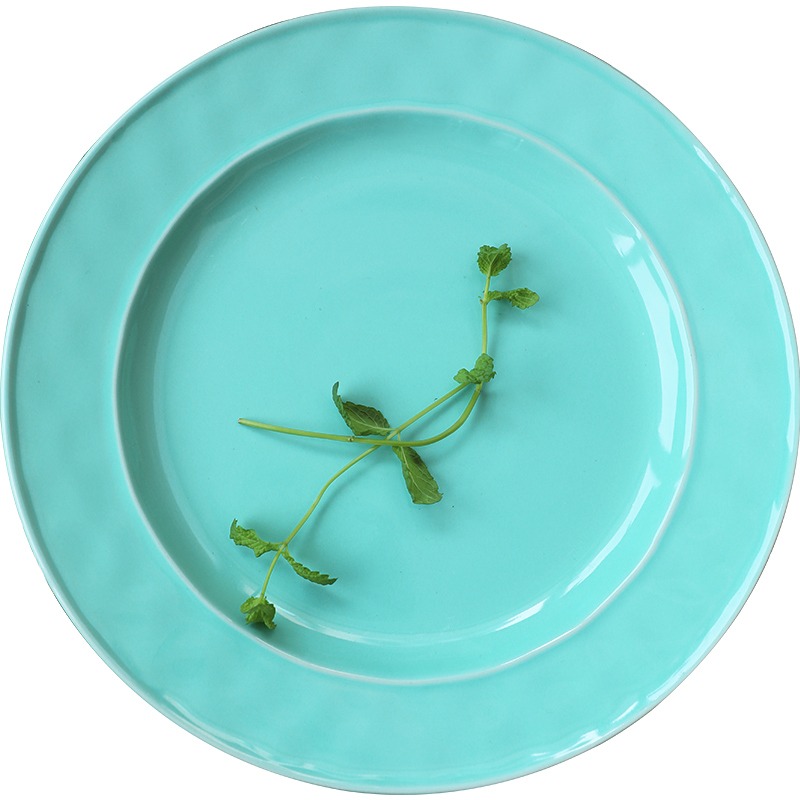 小清新青瓷餐具10寸大號餐盤平盤 家用中式菜碟 6寸陶瓷碗米飯碗-細節圖5