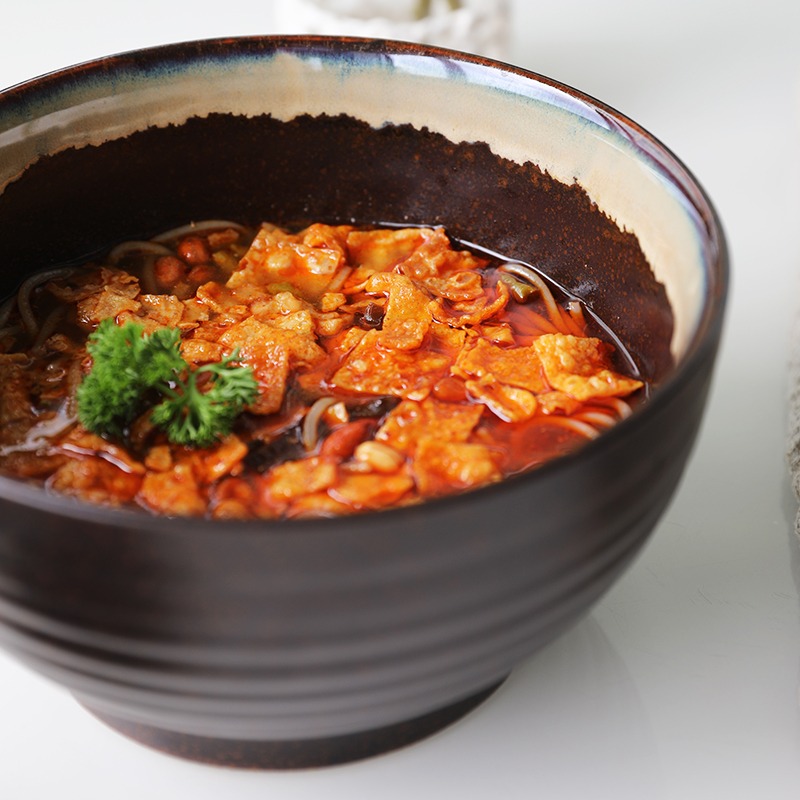 日式陶瓷拉麪碗粗陶家用大號20cm麪碗大湯碗麪館商用面條碗-細節圖4