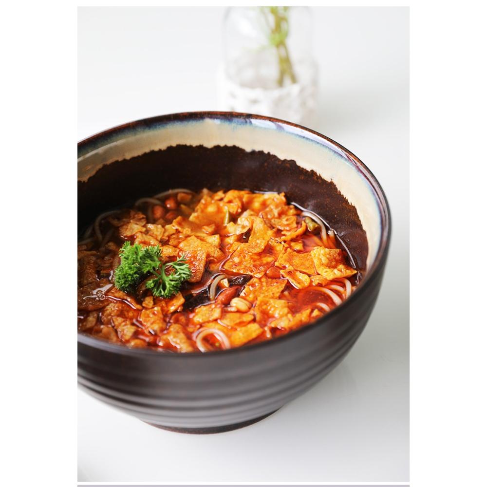 日式陶瓷拉麪碗粗陶家用大號20cm麪碗大湯碗麪館商用面條碗-細節圖8