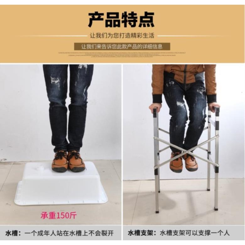 廚房上方雙頭臺上掛籃子攜帶一體單槽洗水槽置物架盆加式水槽水池-細節圖4