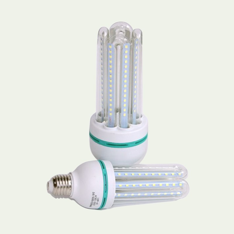 超亮LED玉米燈AC85-265V恆流電源無頻閃E27螺光玻璃U型管節能燈-細節圖4