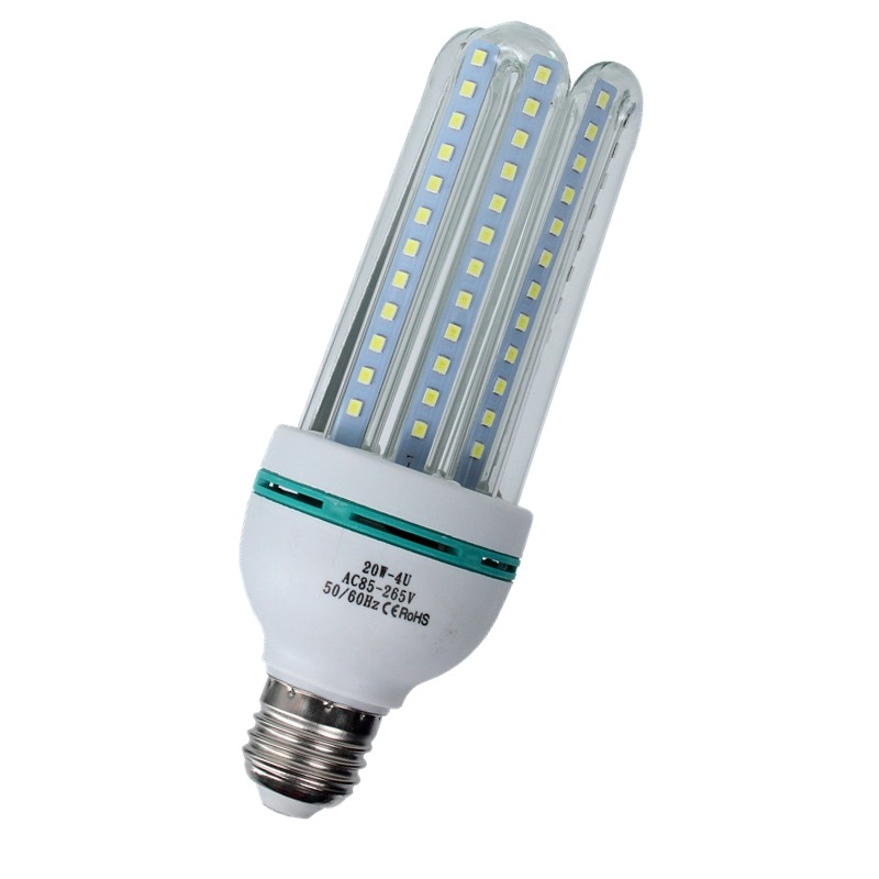 超亮LED玉米燈AC85-265V恆流電源無頻閃E27螺光玻璃U型管節能燈-細節圖5