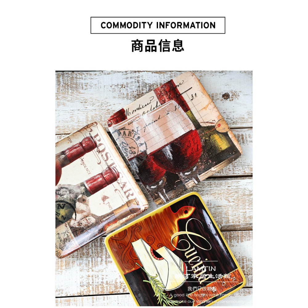 朗汀陶瓷四方盤 21cm家居裝飾水果蛋糕點心盤美食料理大盤釉彩-細節圖5