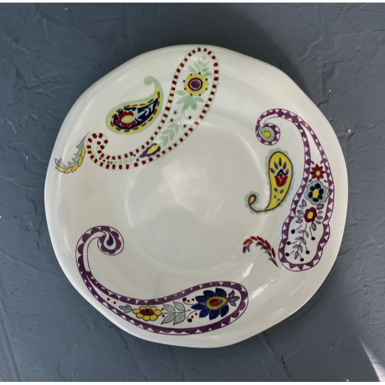 創意波西米亞系列22釐米陶瓷圓盤家用菜盤糖果甜品盤西餐牛排盤-細節圖3