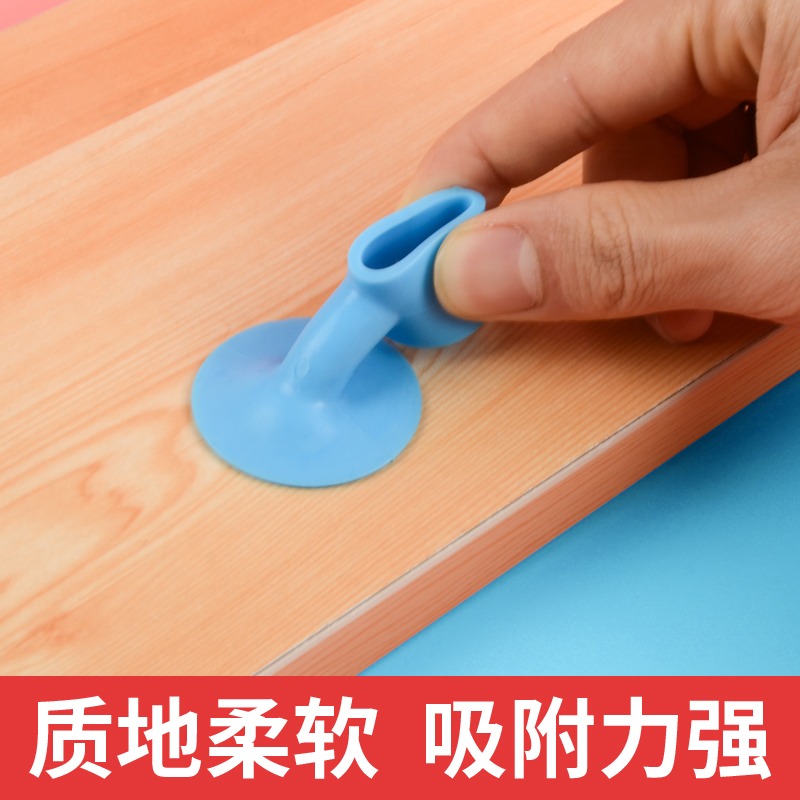 衛生間免硅膠門把打孔阻塑料門碰門擋橡膠防撞墊墻手廁所門吸吸門-細節圖4