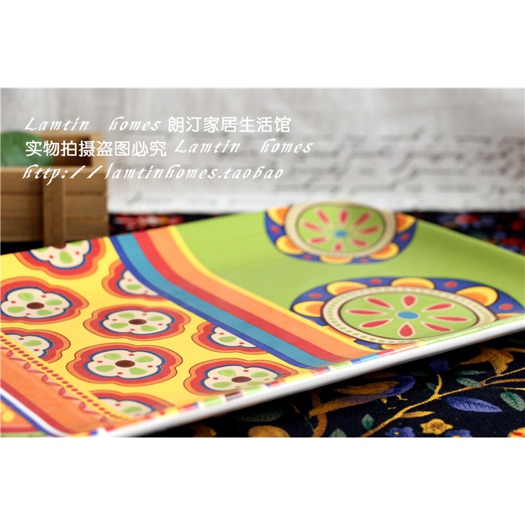 波西米亞風 壽司盤 水果零食盤 長方大盤 家居裝飾 蛋糕點心盤-細節圖7