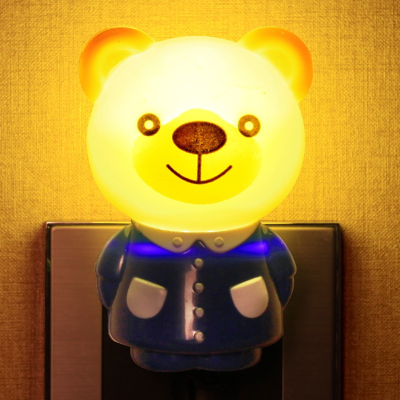 usb臥室光節能燈。式小夜插電晚睡燈帶寶寶插座感應牀頭光控led壁-細節圖3