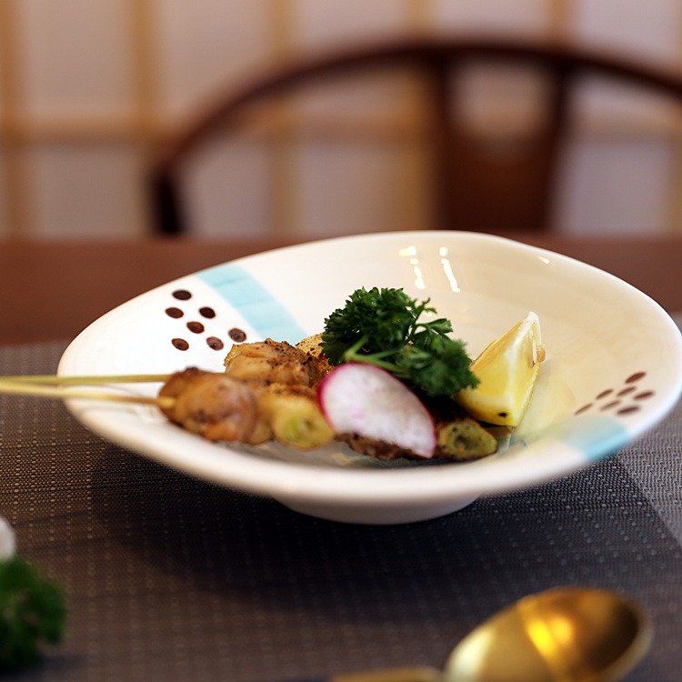 日式沙拉碗菜碗家用不規則異形深盤深碗菜碟日料餐廳餐盤個性實用-細節圖7