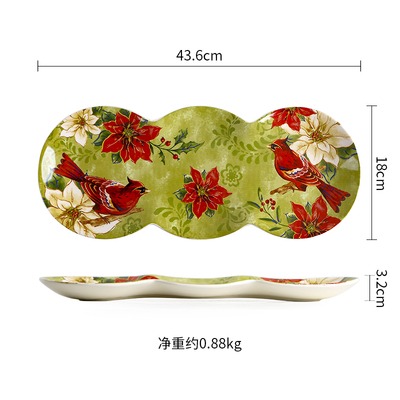 外貿出口原單歐式精美長條盤西餐日式料理壽司水果點心糕點擺盤-細節圖5