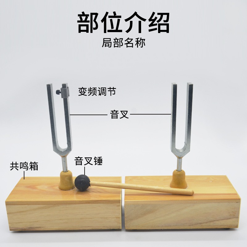 音叉標準教學共振音叉440HZ演示用聲學物理實驗器材中學教學儀器共振440音叉-細節圖2