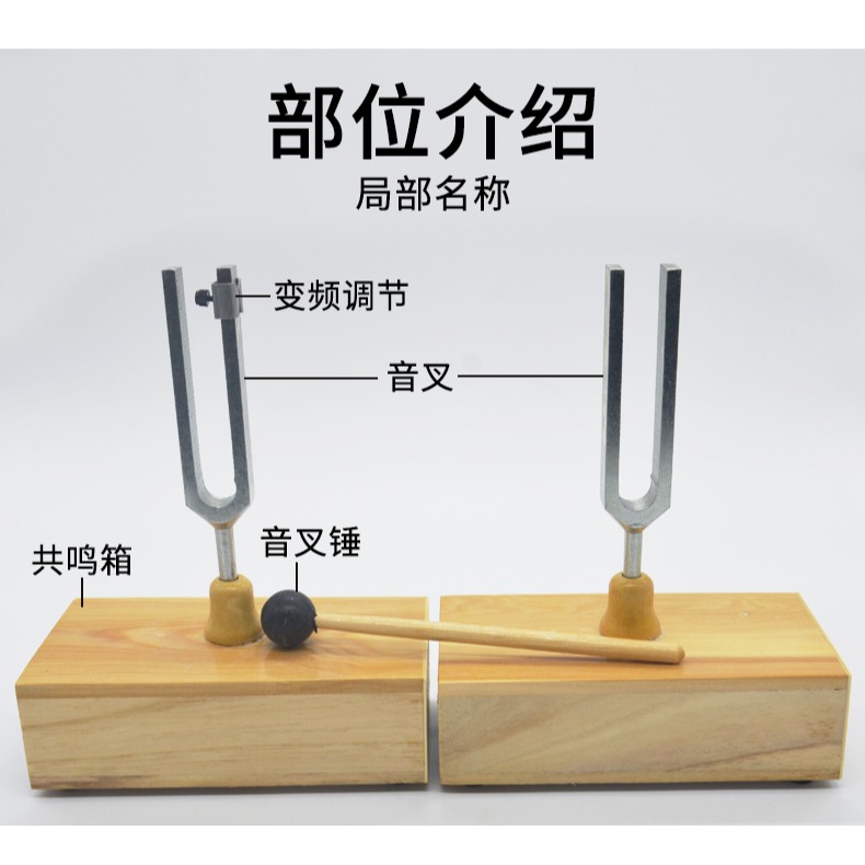 音叉標準教學共振音叉440HZ演示用聲學物理實驗器材中學教學儀器共振440音叉-細節圖9