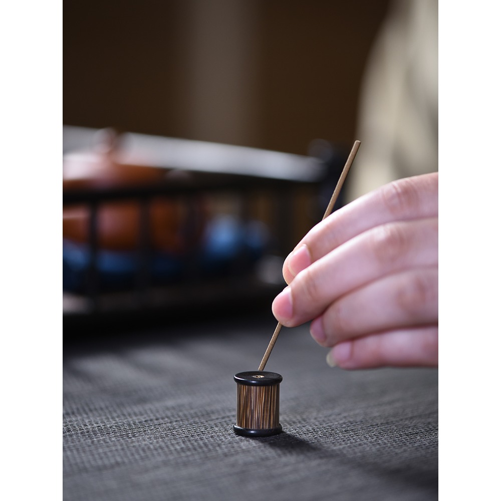 日式手工金絲竹製香插香座香託線香圓柱形小號香架茶道配件香道具-細節圖2