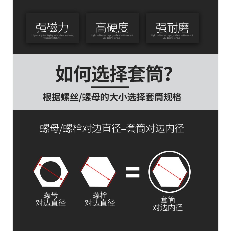 BROPPE浦派外六角套筒頭強磁性加長六角柄風批螺絲刀電鉆風炮批頭-細節圖7