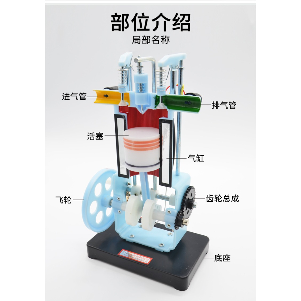 柴油機模型J31009內燃機原理構造工作原理初中理物理實驗器材中學教學儀器小型內燃機模型-細節圖8