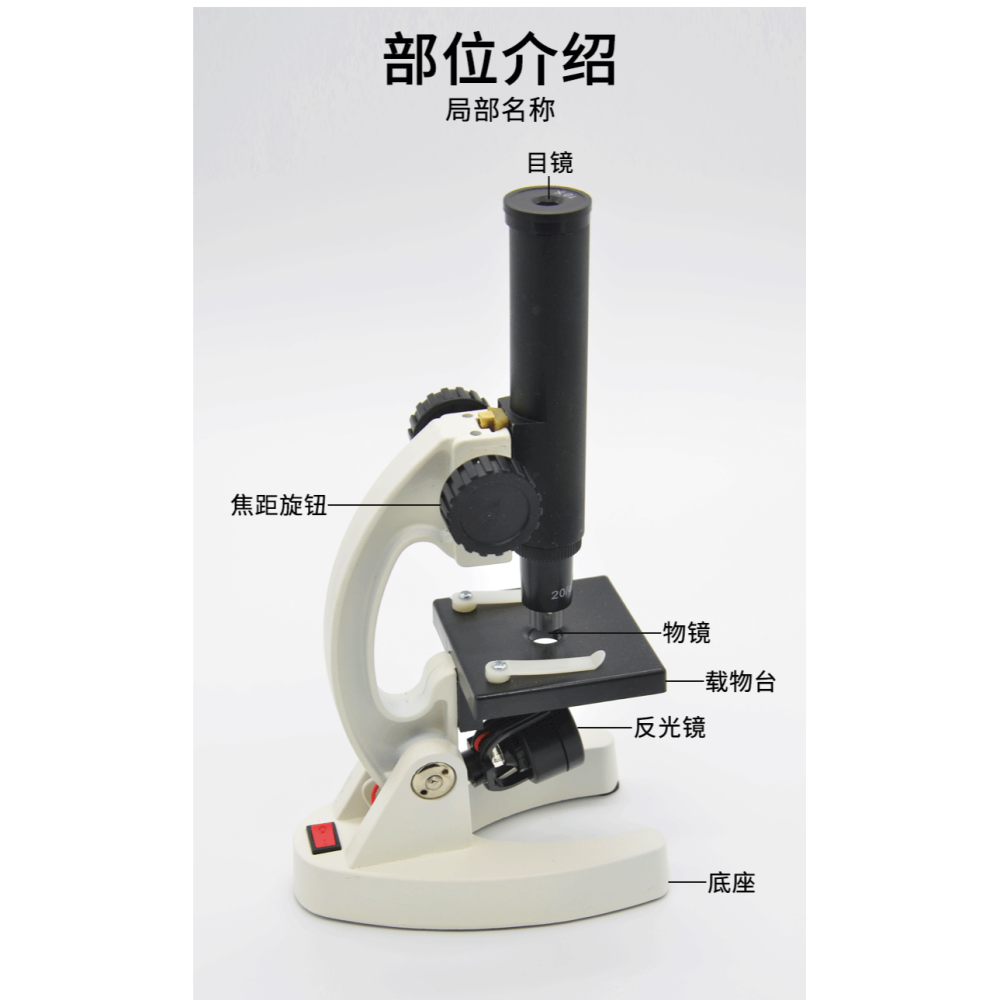 學生顯微鏡200倍科學實驗兒童小學初中生生物光學實驗室單孔金屬顯微鏡-細節圖9