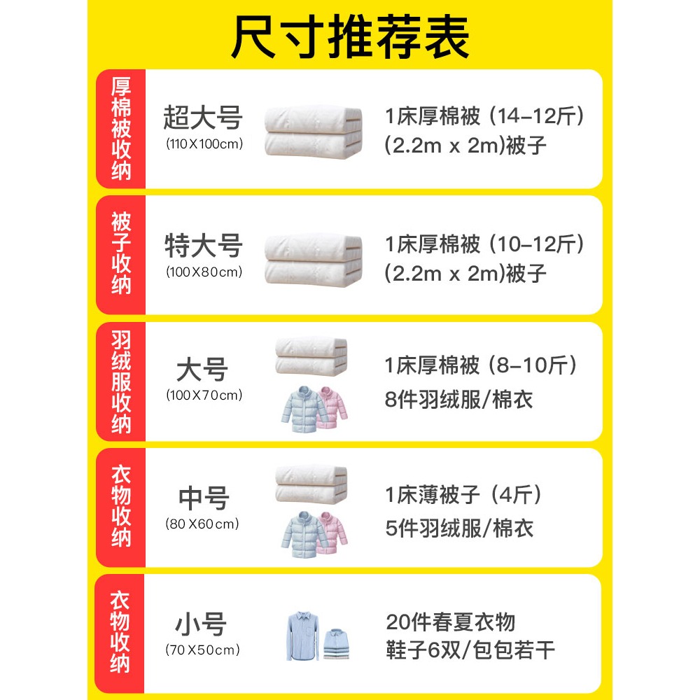 收納博士抽真空壓縮袋裝被子衣服棉被收納袋大號打包袋搬家整理袋-細節圖2