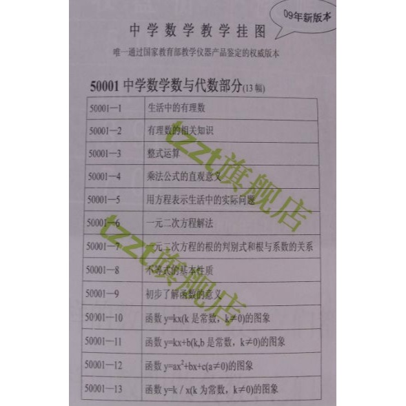中學數學數與代數教學掛圖 J50001 初中數學學具 中學教學儀器-細節圖6
