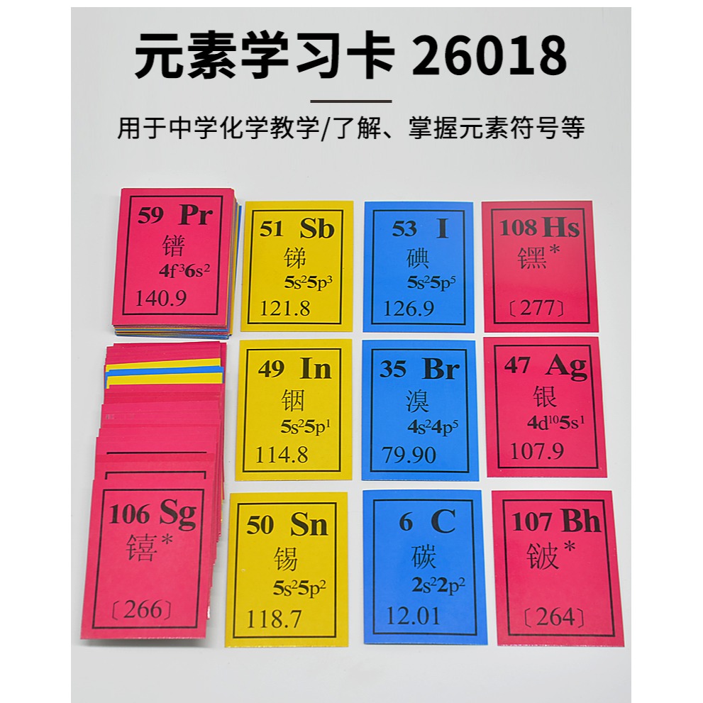 化學元素卡元素學習卡J26018化學元素符號學習卡初中化學實驗器材小學科學教學儀器化學元素符號卡-細節圖6