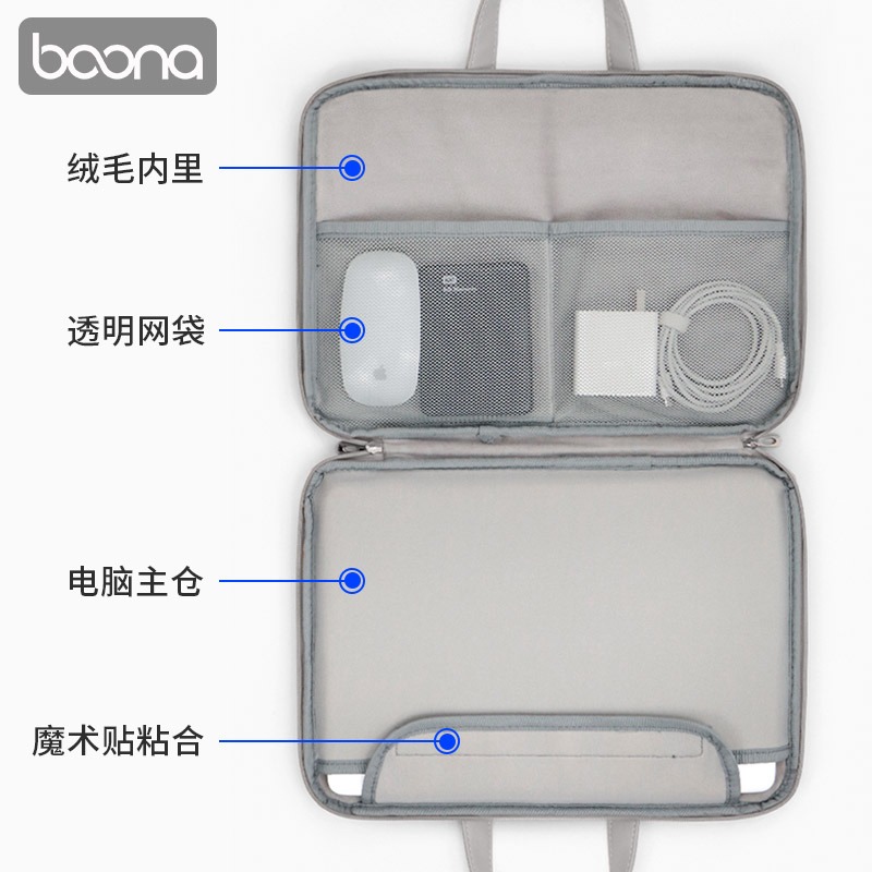 筆記本手提電腦包14寸防摔抗震適用蘋果華為聯想小新pro小米air15.6寸matebook保護套戴爾華碩13.3風內膽-細節圖2