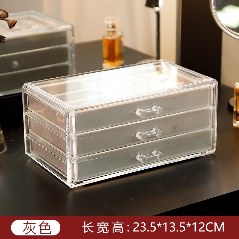 精美禮品透明塑料桌面首飾盒手錶收納盒耳環耳釘發卡耳夾小飾品-細節圖7