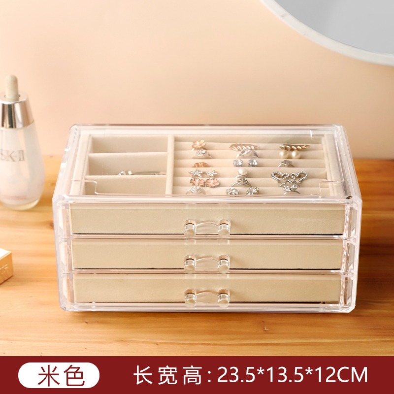 精美禮品透明塑料桌面首飾盒手錶收納盒耳環耳釘發卡耳夾小飾品-細節圖8