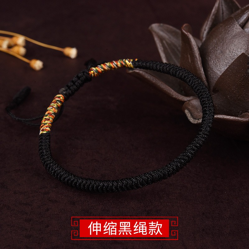紅繩手鏈女2022年虎年鼠年本命年吉祥手工編織紅繩手繩情侶男女-細節圖10