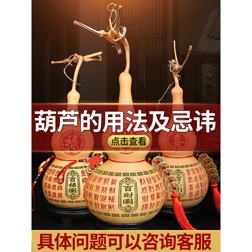 天然玄關葫蘆擺件客廳五帝錢大門對門解決掛件-細節圖3