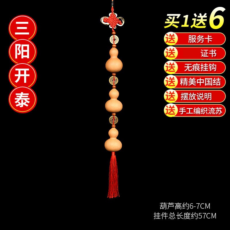 天然葫蘆掛件五帝錢葫蘆解決門對門家居客廳高檔門簾掛飾-細節圖8