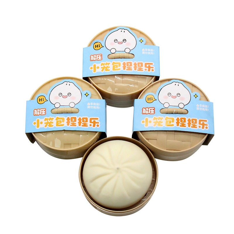 仿真包子爆款大號蒸籠包子解壓玩具TPR發泄包子減壓搞怪玩具手捏-細節圖5