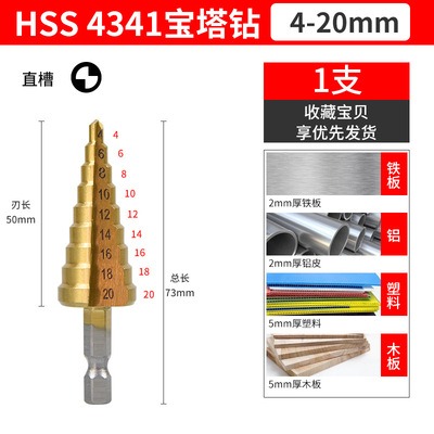 寶塔鉆頭萬能螺旋階梯塔型擴孔器不銹鋼鐵鋁板金屬打孔開孔器鉆頭-細節圖7