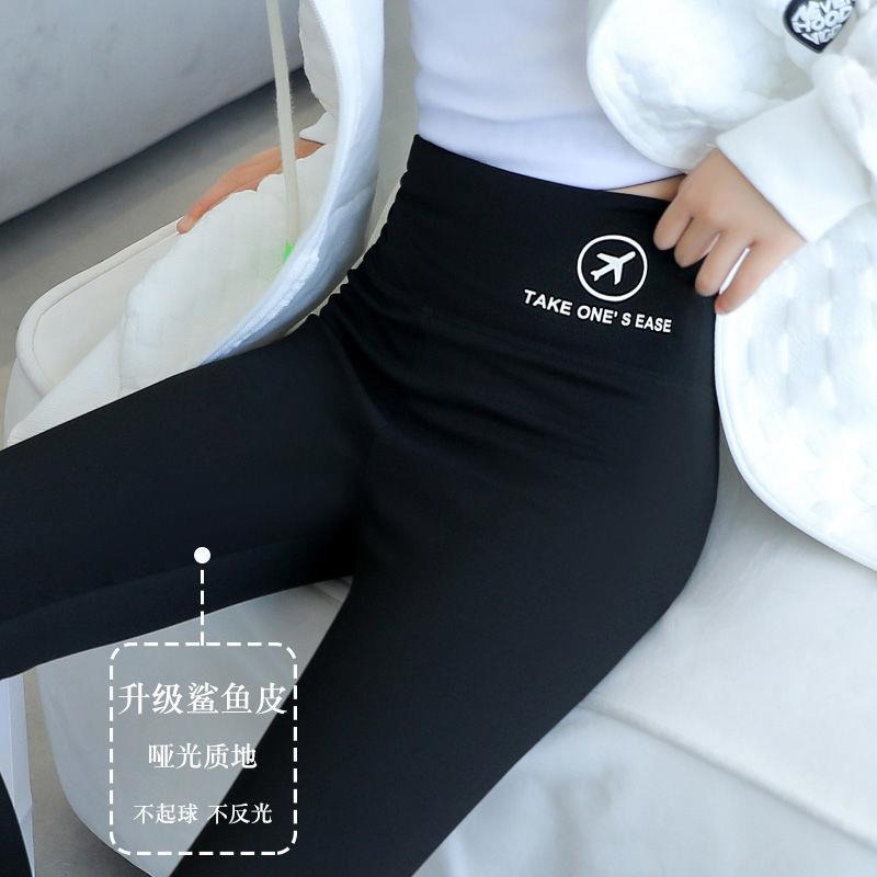女童鯊魚褲秋冬新款外穿褲高腰加絨兒童芭比褲女孩中大童打底褲潮-細節圖3