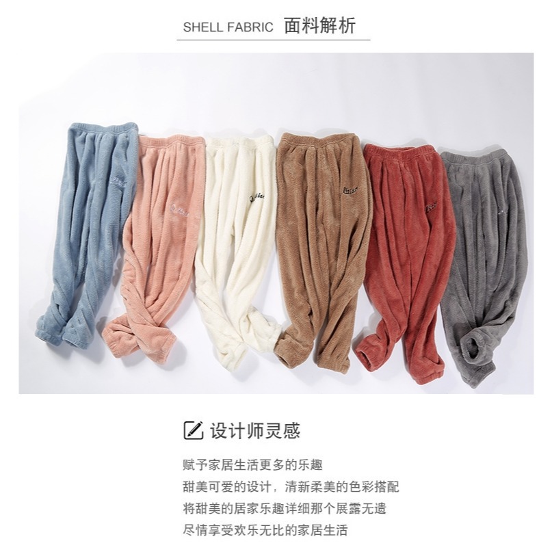 暖暖褲兒童外穿秋冬季保暖褲女童珊瑚絨家居褲寶寶睡褲加絨打底褲-細節圖7