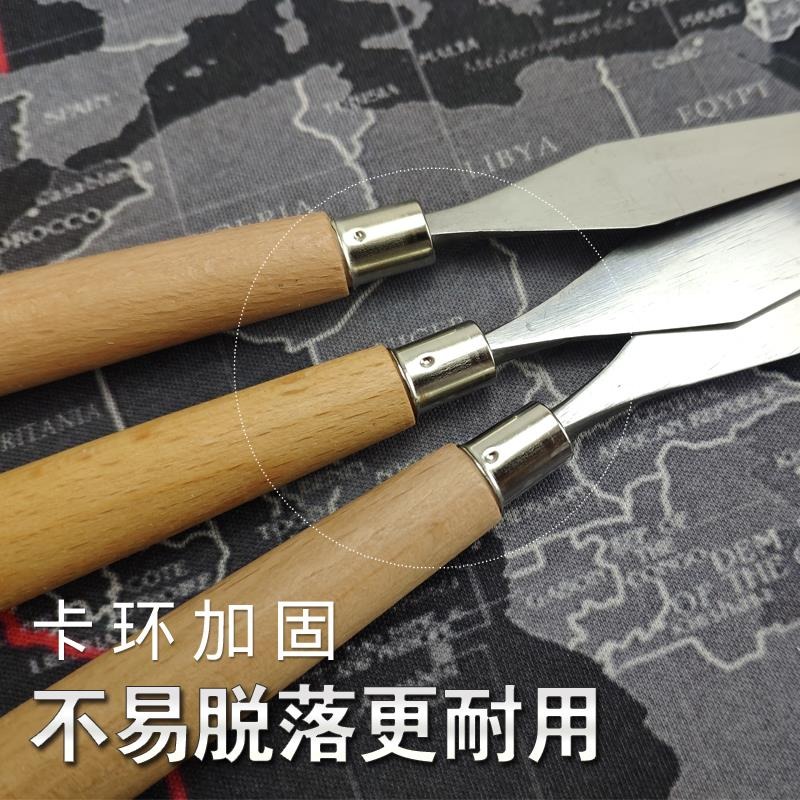 高彈性不銹鋼調墨刀調油刀錫膏塗料絲印油墨調色攪拌刮刀韌性棱形-細節圖3