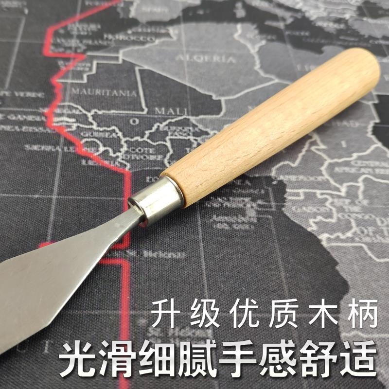 高彈性不銹鋼調墨刀調油刀錫膏塗料絲印油墨調色攪拌刮刀韌性棱形-細節圖4