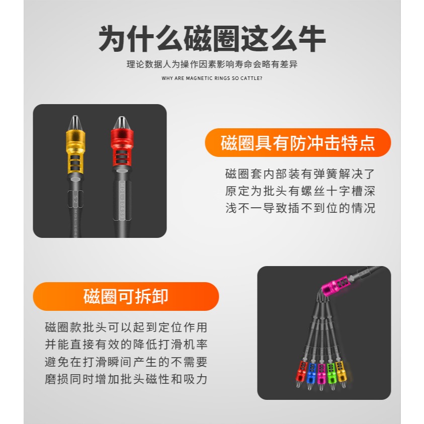 電動螺絲刀十字風批頭強磁圈超硬特級高硬度手電鉆披頭電批頭-細節圖2