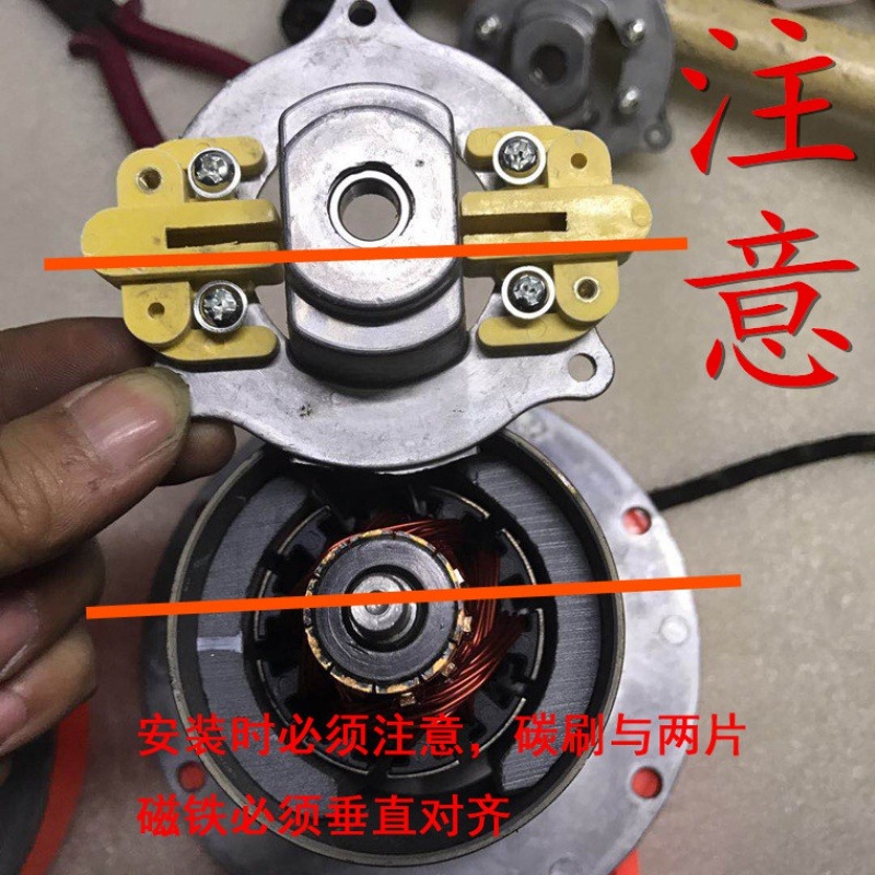電瓶車船用直流潛水泵48v60V伏配件轉子泵頭電線軸承水封水葉碳刷-細節圖4