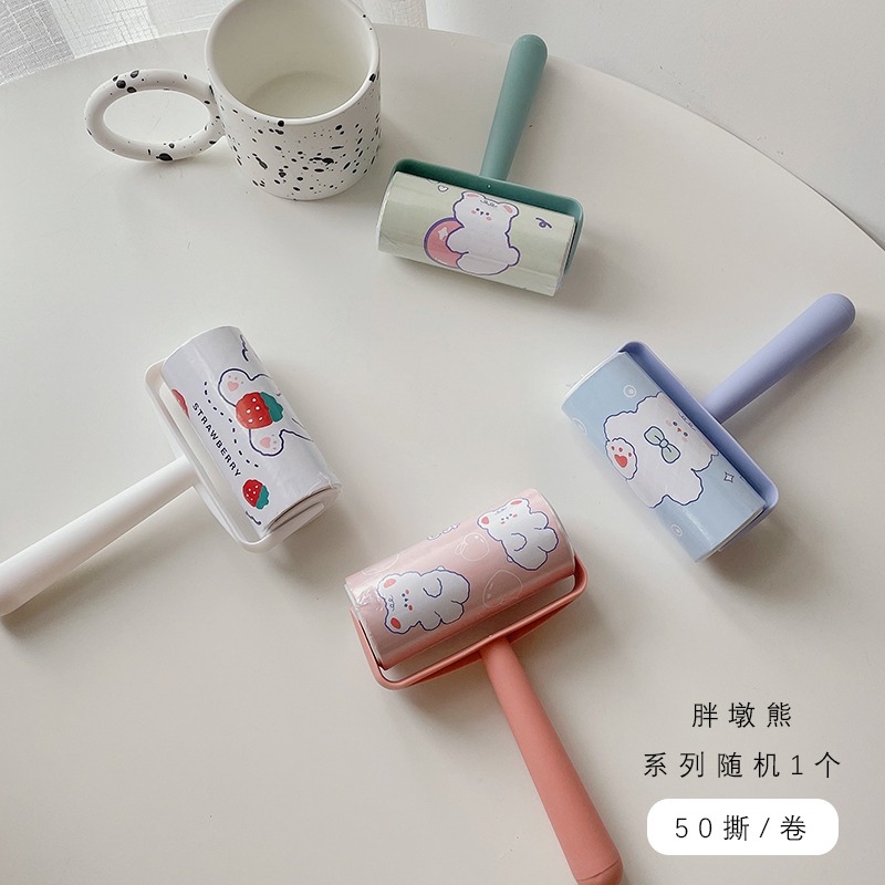 粘塵紙粘毛器滾筒滾刷替換紙去毛刷卷紙可撕式頭發衣服黏粘毛神器-細節圖6