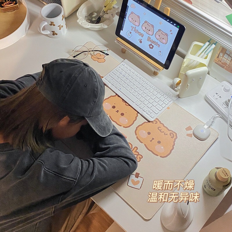 鼠標墊加熱桌墊發熱學生女電腦鍵盤取暖保暖暖手辦公室桌面暖桌墊-細節圖3