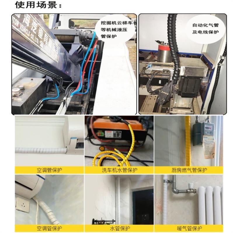 加粗工業多功能電線纏繞管包線管保護套電腦高壓輕質開口式軟管-細節圖3