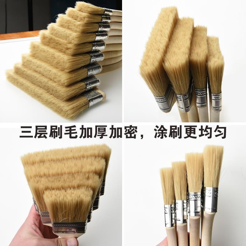 加厚油漆刷不掉毛耐高溫棕毛刷子硬毛刷長毛軟毛滾筒刷清潔工業用-細節圖3