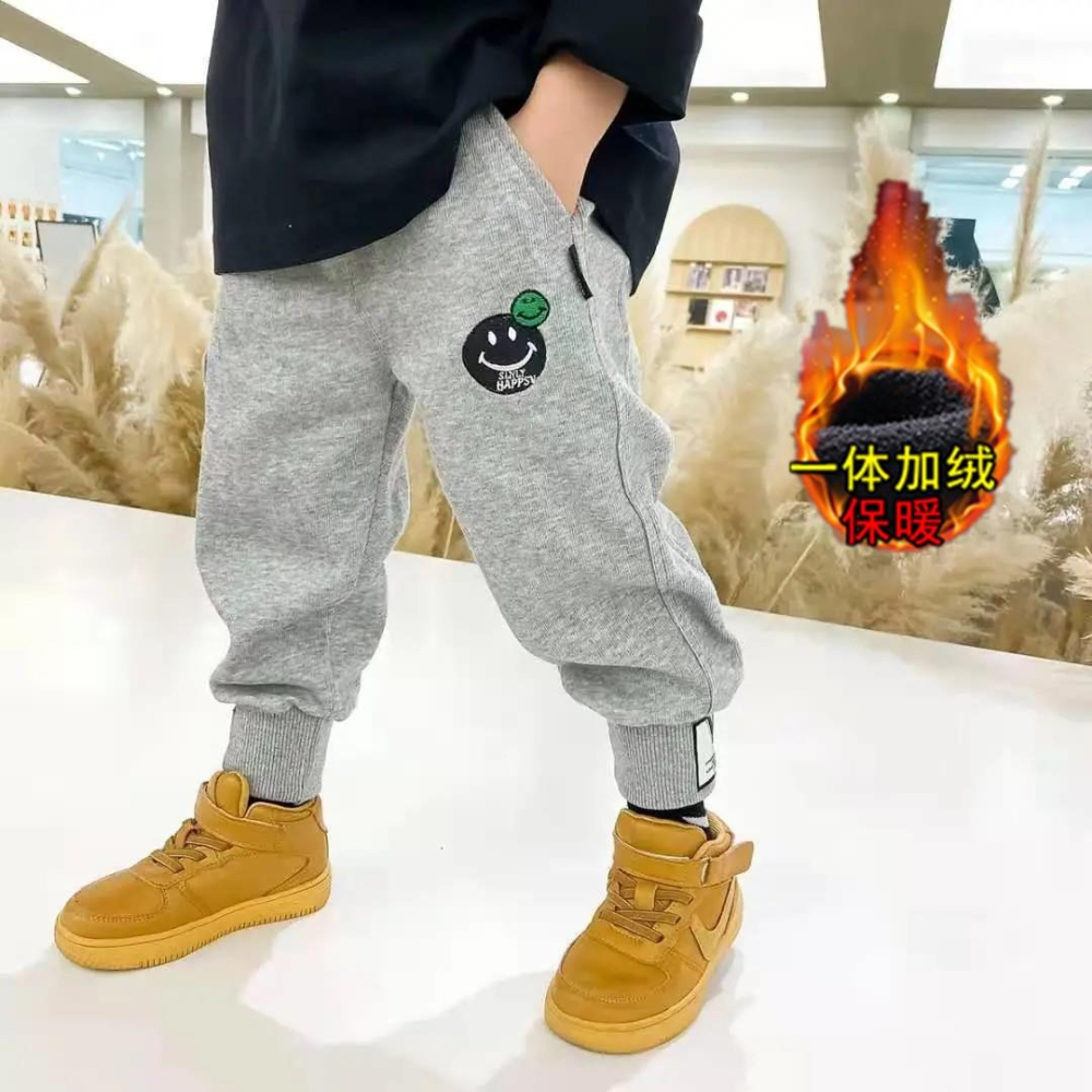 童裝兒童加絨長褲新款男童加厚褲子中小童秋冬季寶寶小孩衛褲-細節圖3