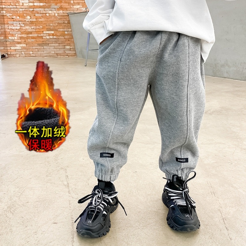 童裝兒童加絨長褲新款男童加厚褲子中小童秋冬季寶寶小孩衛褲-細節圖9