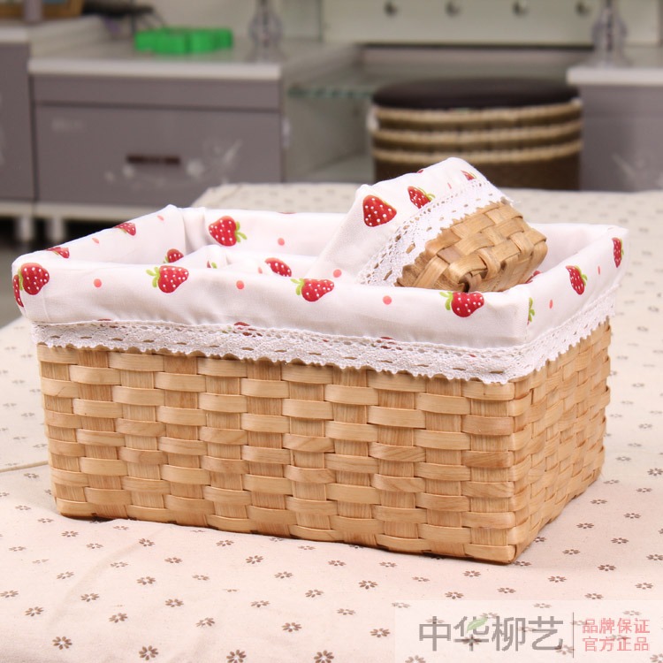 純手工zakka木編桌面收納盒 木質收納盒 儲物盒 四件套-細節圖2