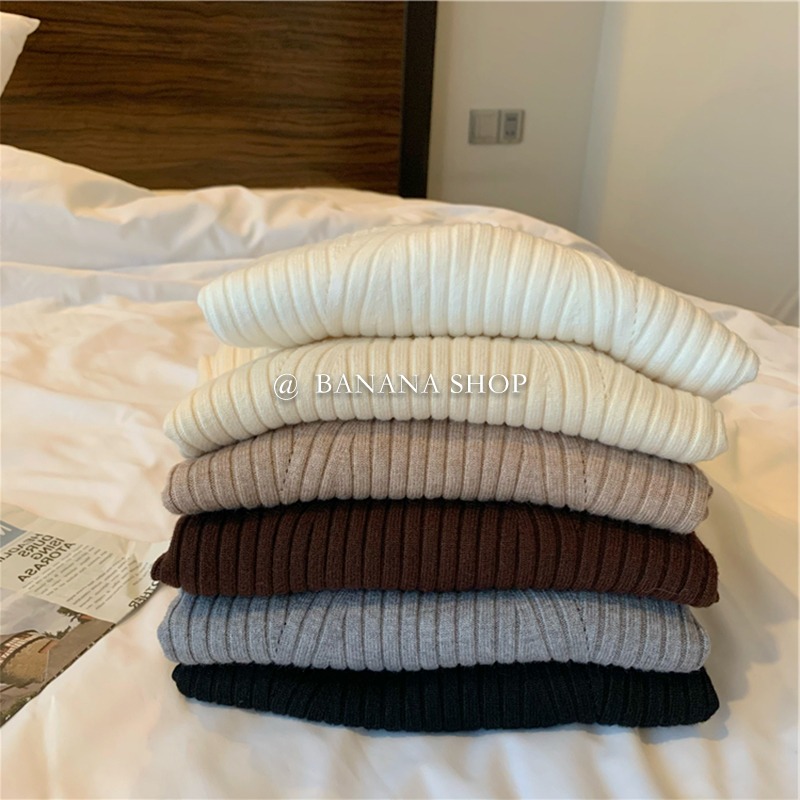 香蕉芭那那 2021年秋冬季裝內搭針織衫短款設計感韓版打底衫上衣-細節圖3