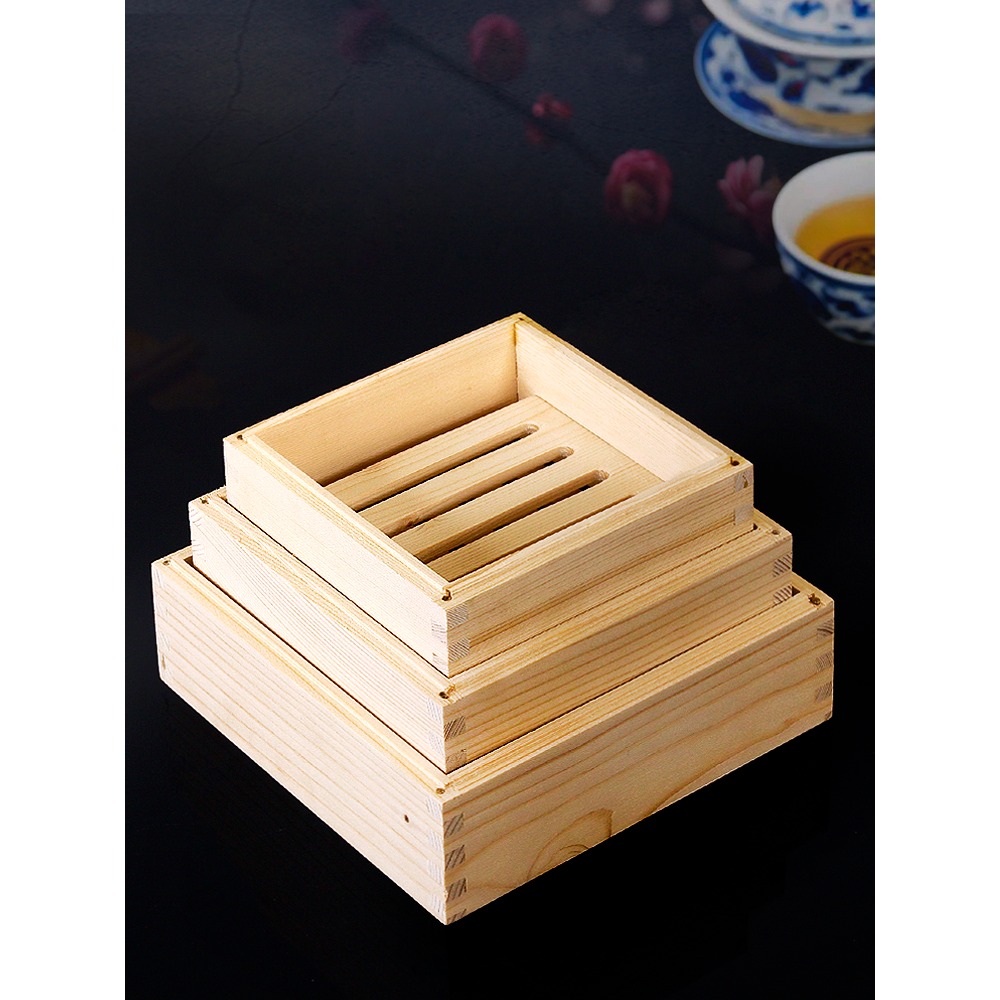 正方木蒸籠特色實木商用點心蒸格竹製家用小籠包廣式早茶餐廳蒸屜-細節圖4