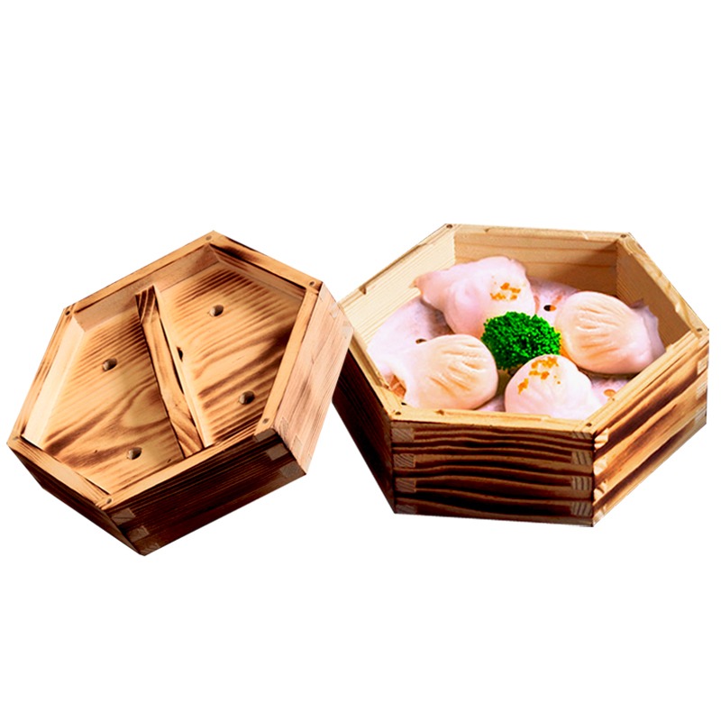 木蒸籠屜商用餐廳蒸籠粵廣式六角籠港式點心蒸籠提手式小籠包蒸籠-細節圖5