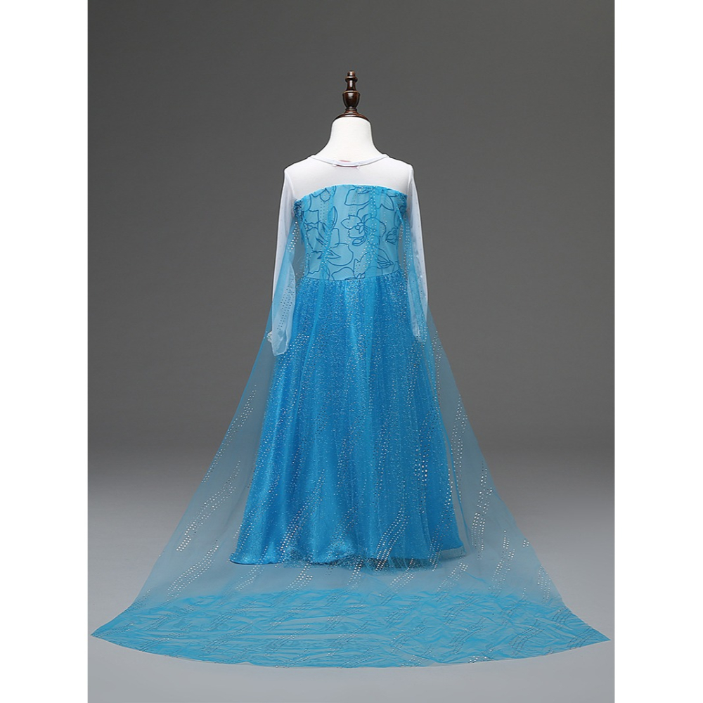 冰雪奇緣公主裙艾莎elsa女王禮服兒童連衣裙Frozen愛莎女童公主裙-細節圖2