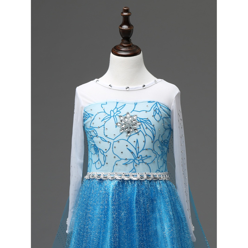 冰雪奇緣公主裙艾莎elsa女王禮服兒童連衣裙Frozen愛莎女童公主裙-細節圖3