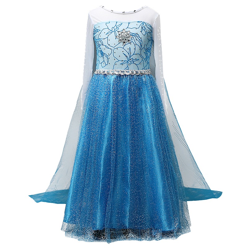 冰雪奇緣公主裙艾莎elsa女王禮服兒童連衣裙Frozen愛莎女童公主裙-細節圖5